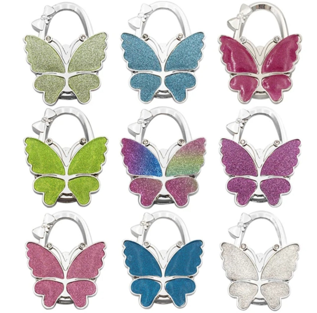7-Glittery butterfly-shaped hooks