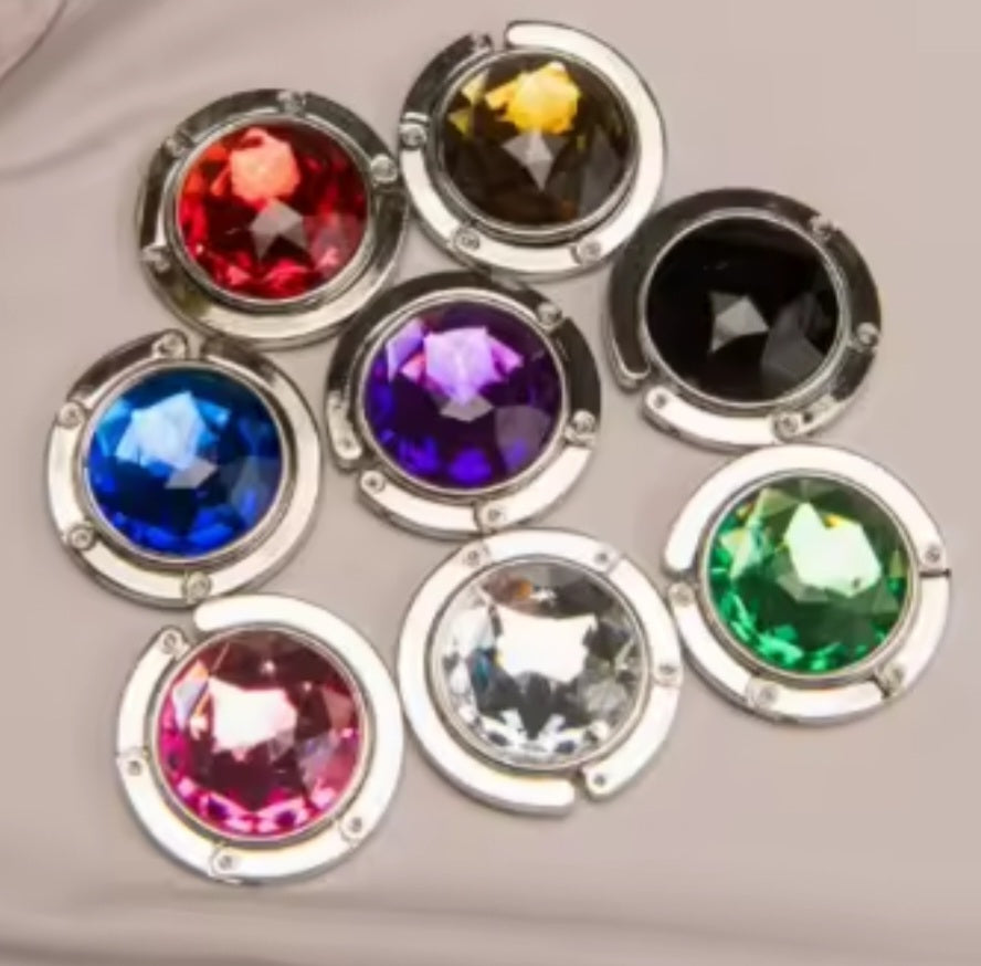 4-Circular-shaped colored stone bag hooks