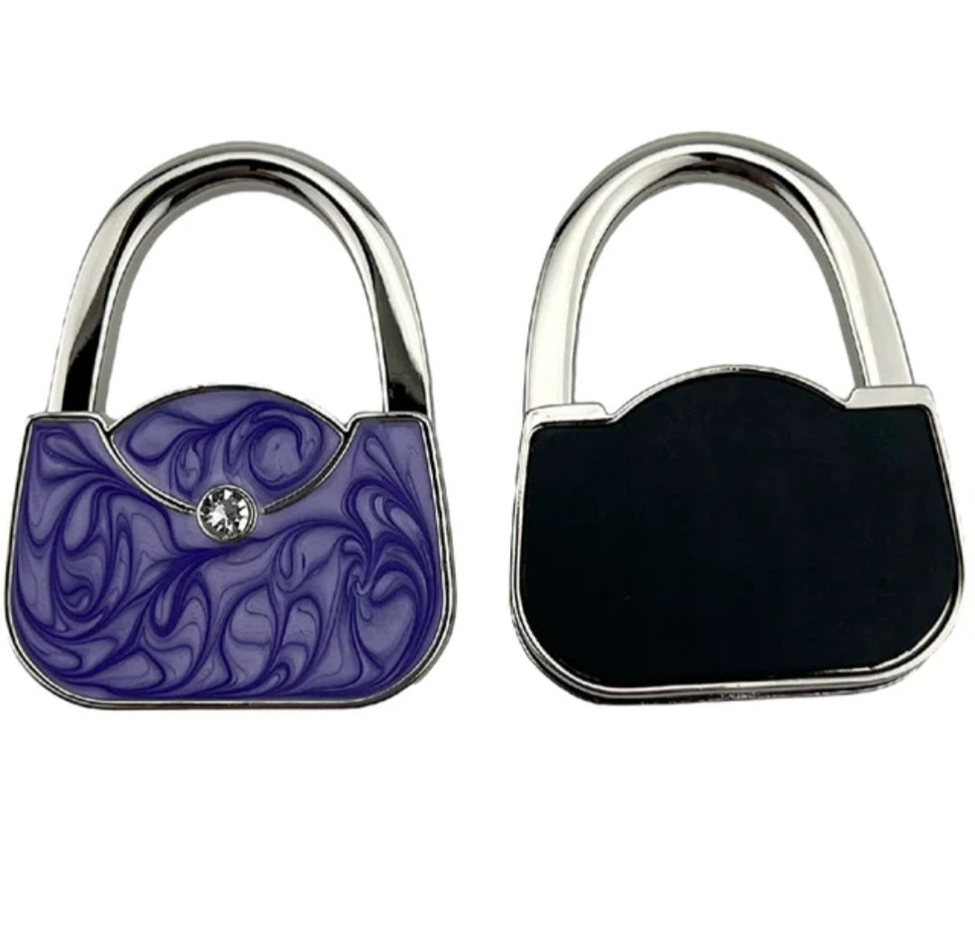 Purple handbag-shaped hook