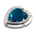 Aqua-Blue colored-stone heart-shaped purse hook