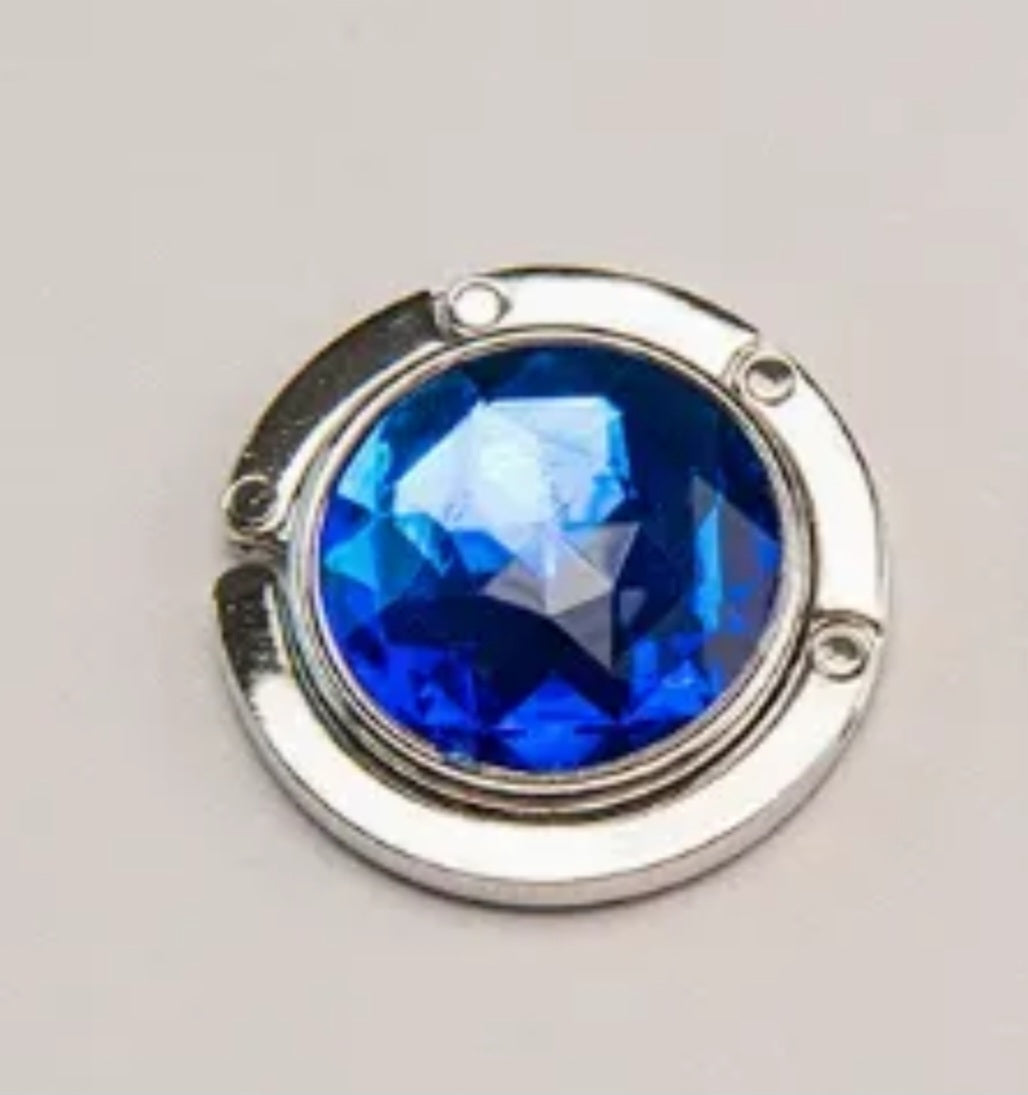 Circular-shaped Blue-colored stone bag hook