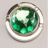 Circular-shaped Green-colored stone bag hook