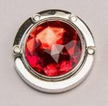 Circular-shaped Red-colored stone bag hook