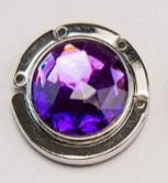 Circular-shaped Purple-colored stone bag hook