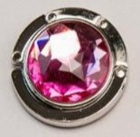 Circular-shaped Pink-colored stone bag hook