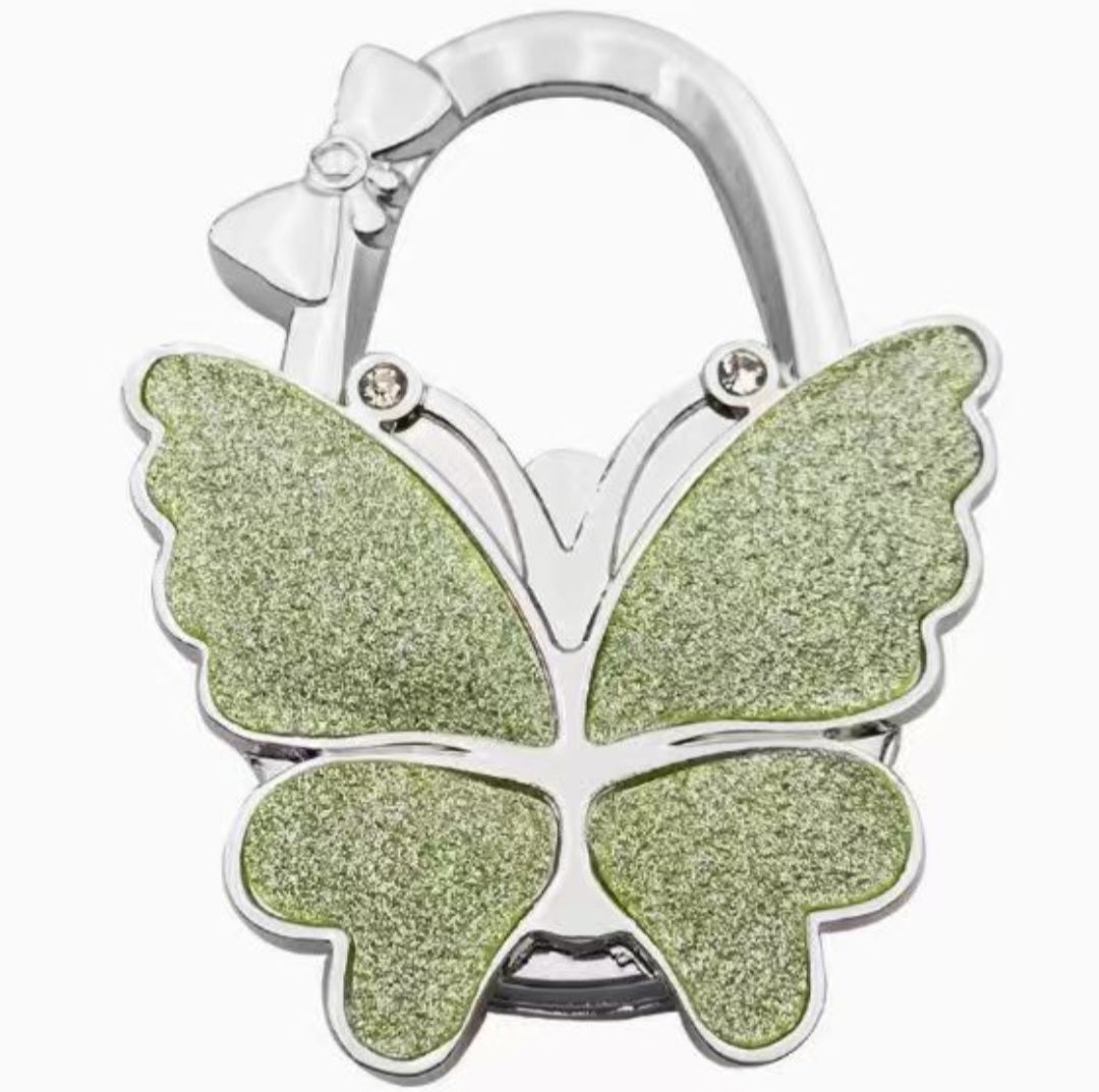Glittery light-green butterfly-shaped hook