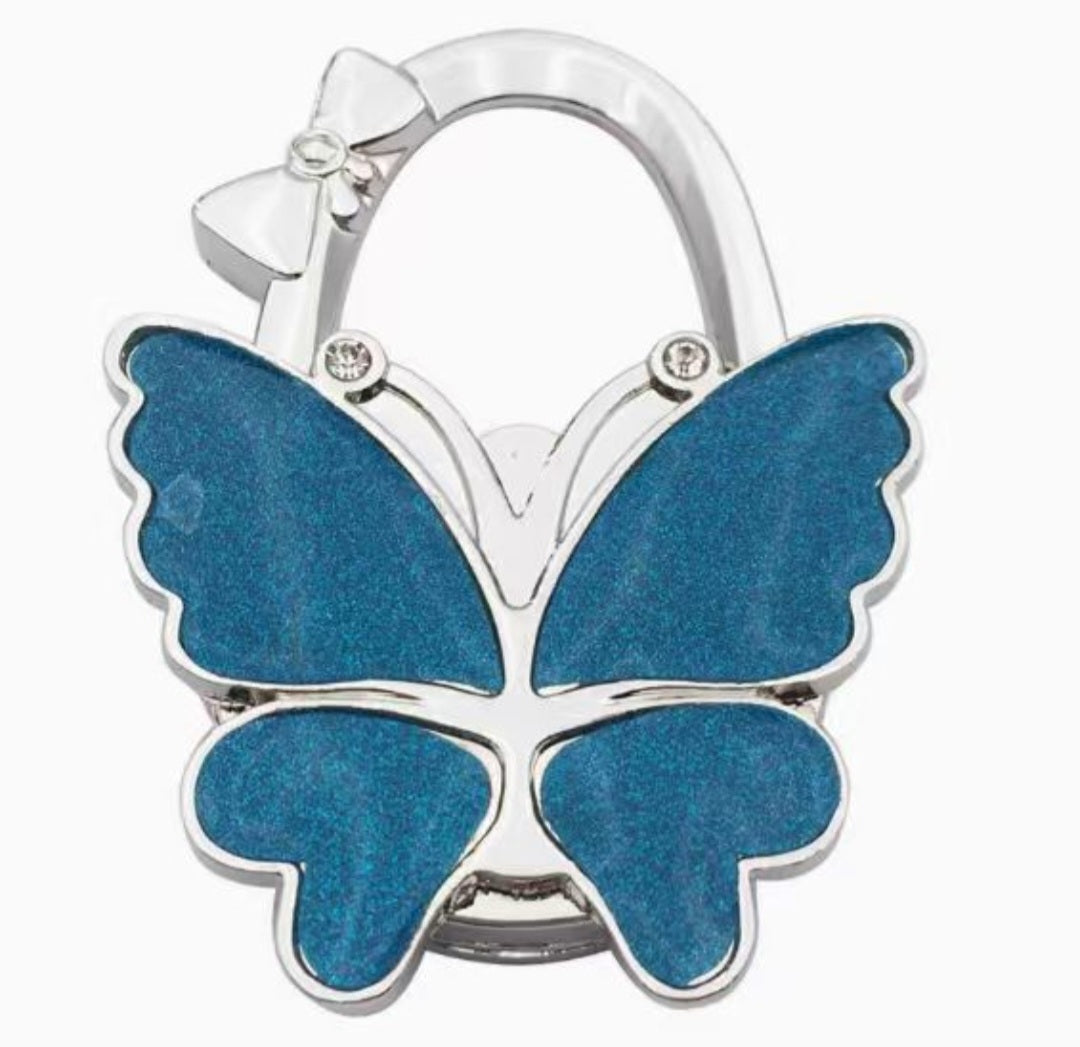 Glittery blue butterfly-shaped hook