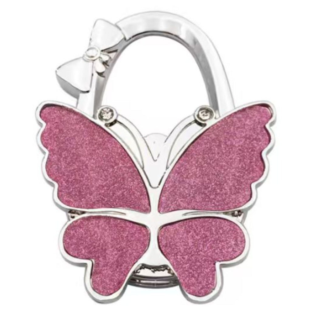 Glittery light-pink butterfly-shaped hook