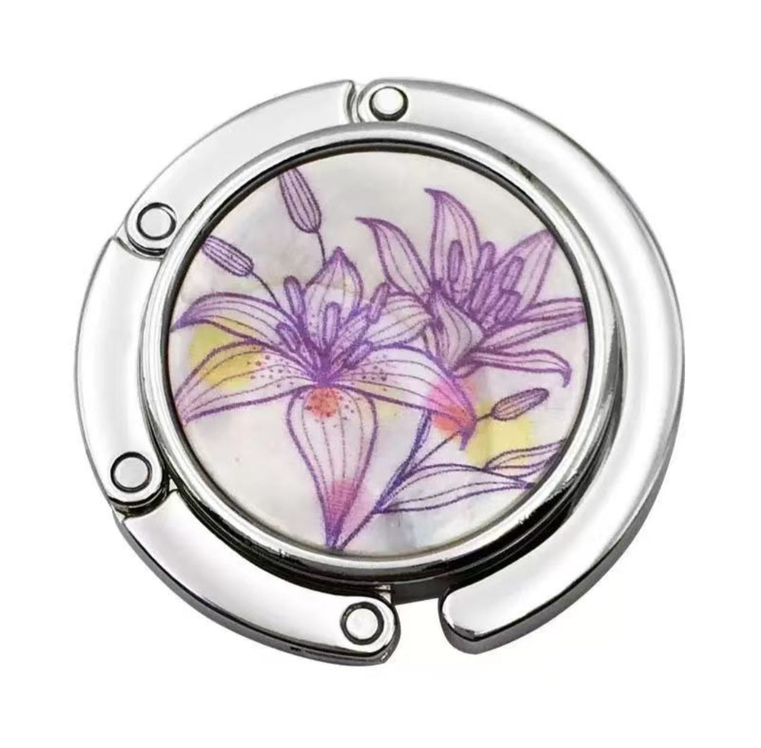 Multicolor circular-shaped Purple-Yellow-Pink floral drawing hook