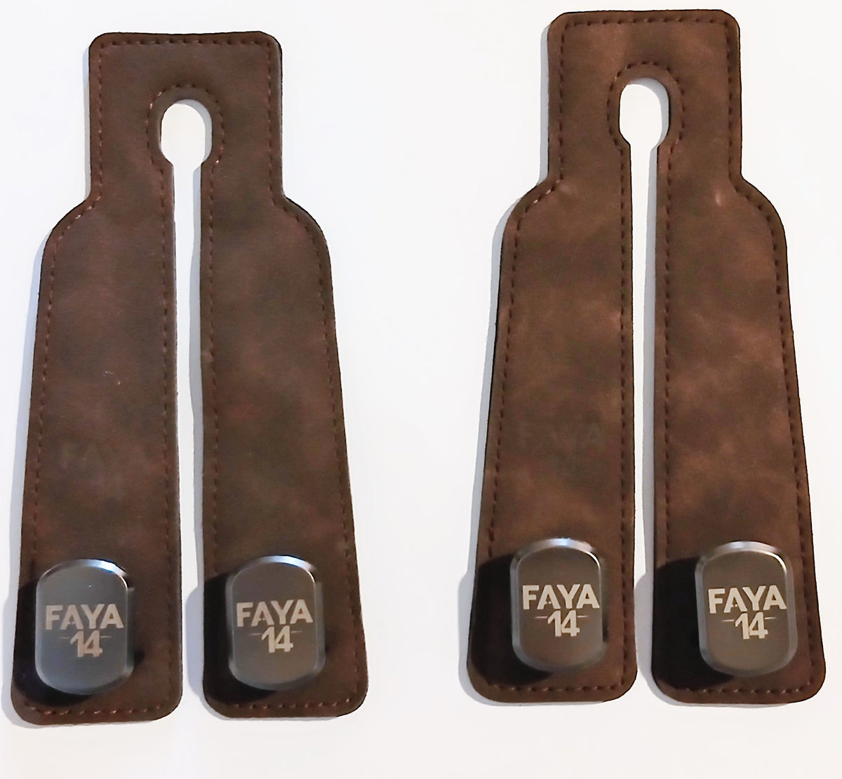 2 PCS Brown Car Headrest Hook 2-in-1 Zink Alloy Hook Head