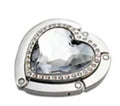 Crystal-White colored-stone heart-shaped purse hook