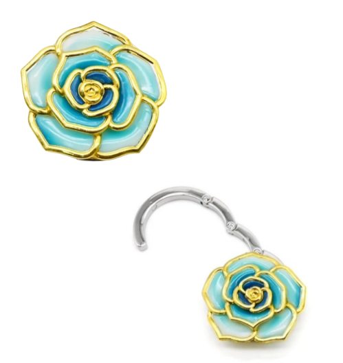 Rose-shaped Aqua-colored hook