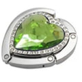 Light-Green colored-stone heart-shaped purse hook