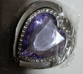Light-Purple colored-stone heart-shaped purse hook